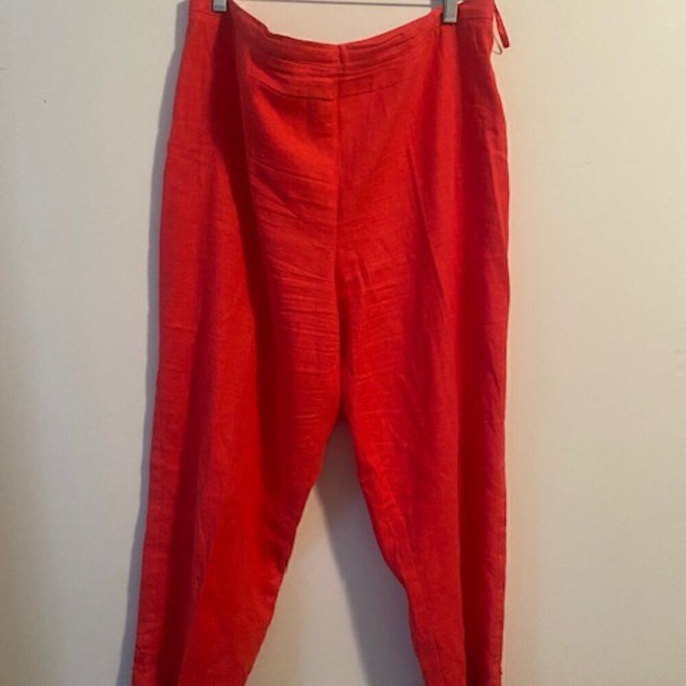 Outfit JPR Orange Linen Blend embellished leg crop pants, size 16